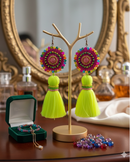 Háčkované  dizajnové náušnice "Posledný raj"